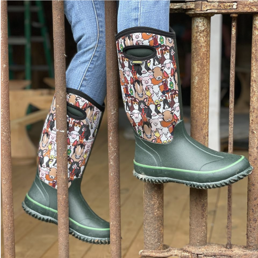 Perfect Storm Rain Boots Barnyard Fun Design Image