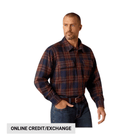 Ariat Men's Rebar Heavy Flannel Work Shirt - Navy/ Malbec - Lenny's Shoe & Apparel
