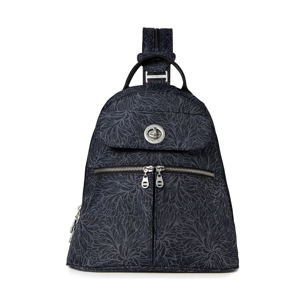 Baggallini Women's Naples Convertible Backpack - Midnight Blossom Print - Lenny's Shoe & Apparel