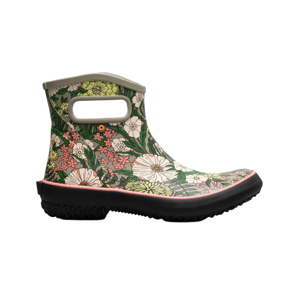 Bogs Women's Patch Ankle Vintage Floral Garden Rain Boots - Taupe