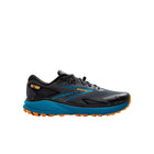 Brooks Men's Divide 5 Trail Running Shoes - Ebony/Mosaic Blue/Orange - Lenny's Shoe & Apparel
