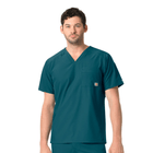 Carhartt Men's Force Liberty Twill Chest Pocket Scrub Top - Caribbean Blue - Lenny's Shoe & Apparel