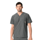 Carhartt Men's Force Liberty Twill Chest Pocket Scrub Top - Charcoal Heather - Lenny's Shoe & Apparel