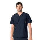 Carhartt Men's Force Liberty Twill Chest Pocket Scrub Top - Navy - Lenny's Shoe & Apparel