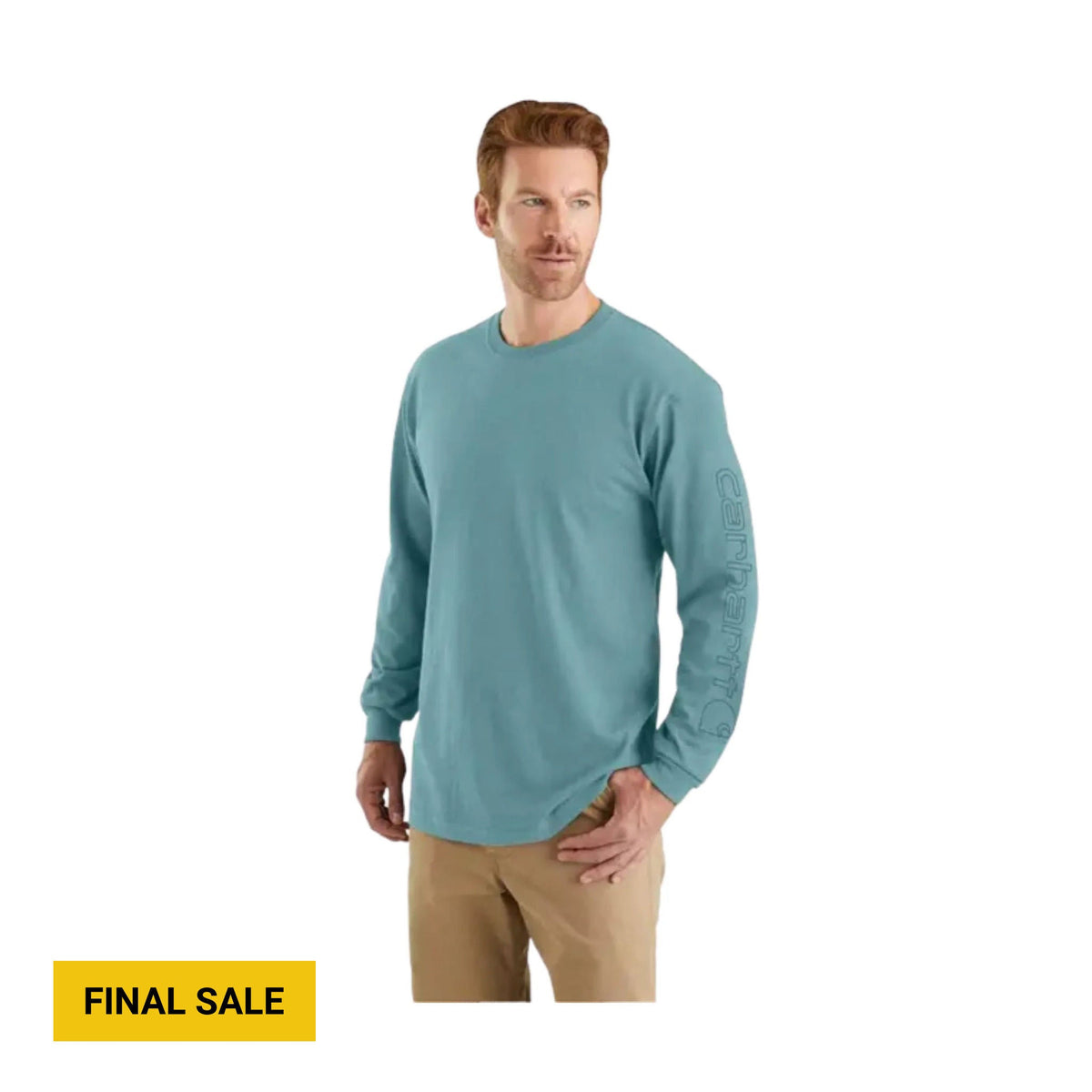 Carhartt Men's Loose Fit Heavyweight Long Sleeve Logo Sleeve Graphic T