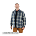 Carhartt Men's Relaxed Fit Flannel Sherpa - Lined Shirt Jac - Blue - Lenny's Shoe & Apparel