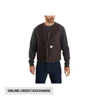 Carhartt Men's Relaxed Fit Washed Duck Sherpa Lined Vest - Dark Brown - Lenny's Shoe & Apparel