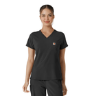 Carhartt Women's Force Cross Flex Tuck In Scrub Top - Black - Lenny's Shoe & Apparel