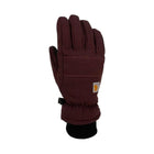 Carhartt Women's Insulated Duck Synthetic Leather Touch Sensitive Knit Cuff Gloves - Deep Wine - Lenny's Shoe & Apparel