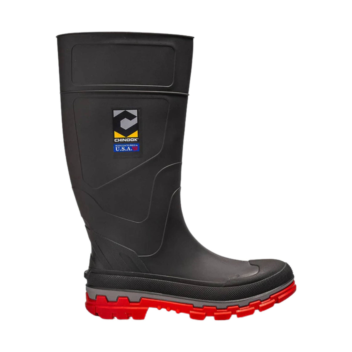 Chinook Men's Kickaxe 15 Inch Waterproof Rubber Work Boots - Black