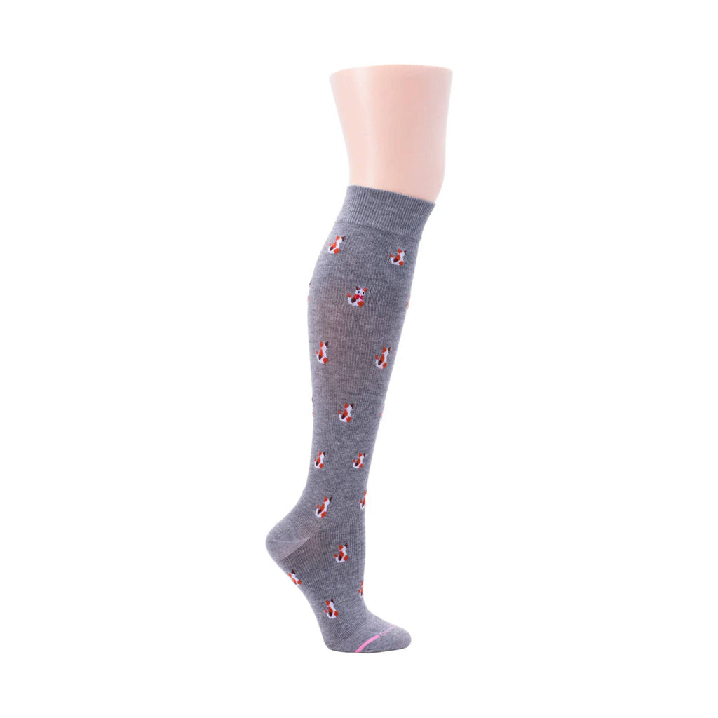 Dr. Motion Women's Cats Knee High Compression Socks - Grey Heather - Lenny's Shoe & Apparel