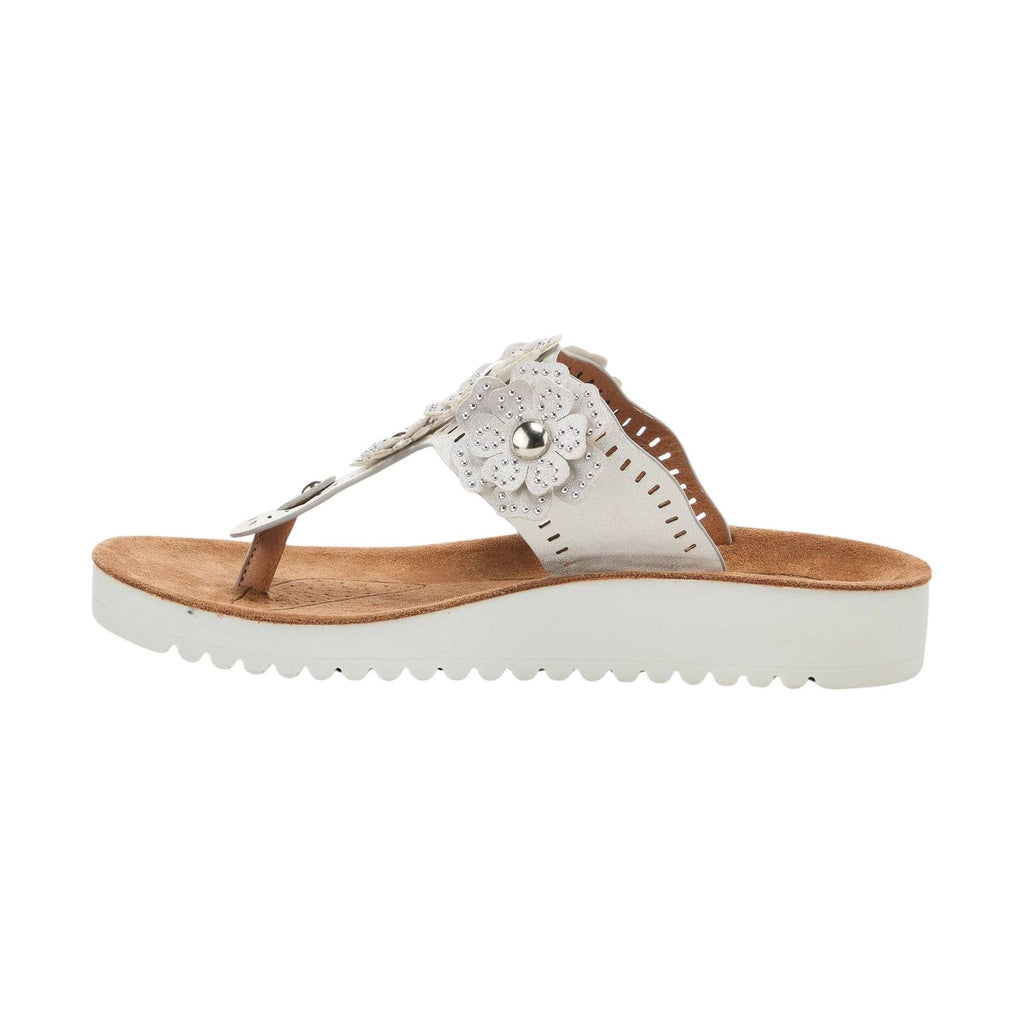 Flexus Women's Bayview Thong Sandals - Silver/White - Lenny's Shoe & Apparel