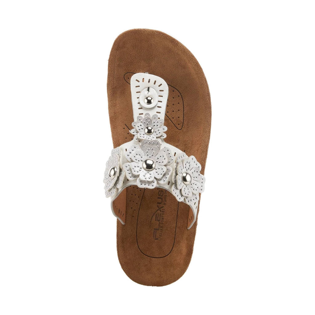 Flexus Women's Bayview Thong Sandals - Silver/White - Lenny's Shoe & Apparel