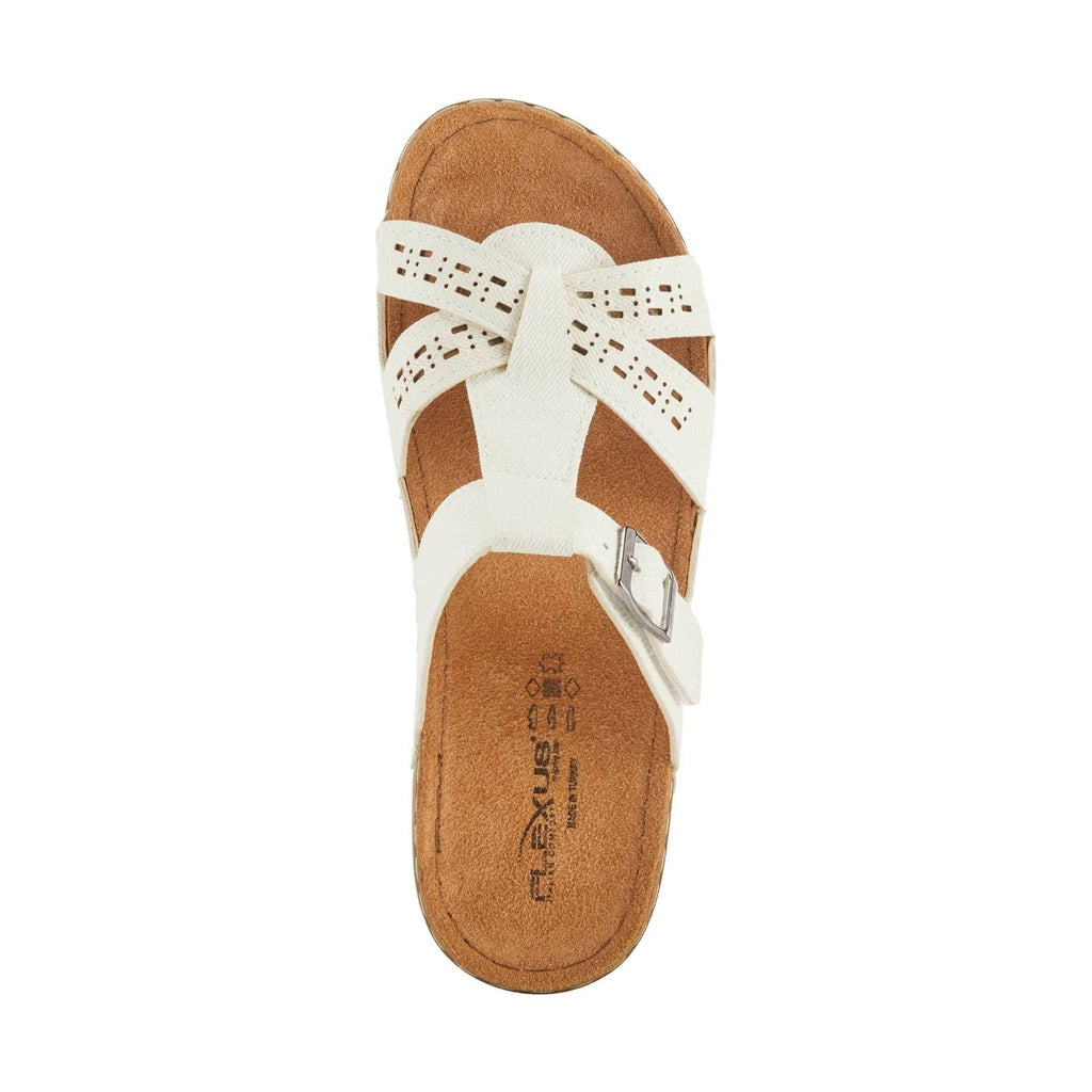 Flexus Women's Nery Jeans Slide Sandals - White - Lenny's Shoe & Apparel