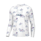 Huk Men's Pursuit Performance Shirt - Americookin White - Lenny's Shoe & Apparel