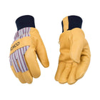 Kinco Kids' Lined Grain Leather Palm With Safety Cuff Gloves - Otto Striped - Lenny's Shoe & Apparel