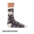 Lazy One Argyle Bear Crew Socks - Grey - Lenny's Shoe & Apparel