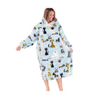 Lazy One Cattitude Blanket Hoodie - Light Blue - Lenny's Shoe & Apparel