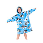 Lazy One Kids' Out Cold Penguin Blanket Hoodie - Ice Blue - Lenny's Shoe & Apparel