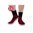 Lazy One Kids' Plaid Short Mukluk Slippers - Red/Black - Lenny's Shoe & Apparel