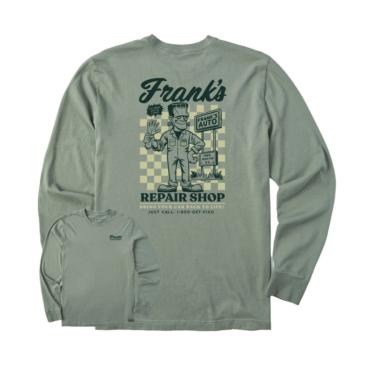 Life Is Good Men's Frank's Repair Shop Long Sleeve Crusher Tee