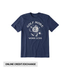 Life Is Good Men's Golf More Work Less Short Sleeve Tee - Darkest Blue - Lenny's Shoe & Apparel