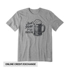Life Is Good Men's Here For The Beer Short Sleeve Tee - Heather Gray - Lenny's Shoe & Apparel