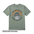 Life Is Good Men's Where You Belong Raccoon Crusher Tee - Moss Green - Lenny's Shoe & Apparel
