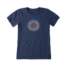 Life Is Good Women's Antique Mandala Short Sleeve Crusher Tee - Darkest Blue - Lenny's Shoe & Apparel