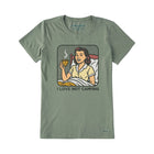 Life Is Good Women's Bert's Shirts I Love Not Camping Short Sleeve Crusher Tee - Moss Green - Lenny's Shoe & Apparel