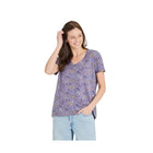 Life Is Good Women's Butterfly Garden Pattern Crusher Lite Easy Vee - Dusk Purple - Lenny's Shoe & Apparel
