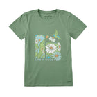 Life Is Good Women's Good Hummingbird Short Sleeve Crusher Tee - Granite Green - Lenny's Shoe & Apparel
