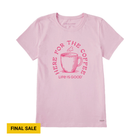 Life Is Good Women's Here For The Coffee Tee - Seashell Pink - Lenny's Shoe & Apparel