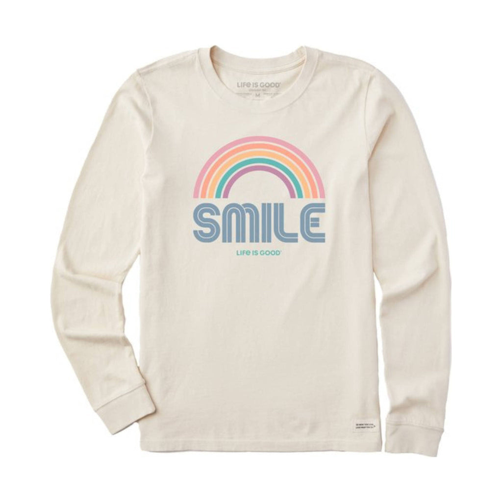 Life is Good Women's Smile Rainbow Crusher Lite Tee - Putty White - Lenny's Shoe & Apparel