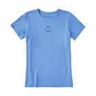 Life Is Good Women's Smiley Short Sleeve Crusher Tee - Cornflower Blue - Lenny's Shoe & Apparel