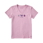 Life Is Good Women's Three Insects Short Sleeve Crusher Vee - Violet Purple - Lenny's Shoe & Apparel