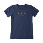 Life Is Good Women's Three Strawberries Short Sleeve Crusher Tee - Darkest Blue - Lenny's Shoe & Apparel