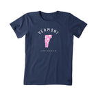 Life Is Good Women's Vermont Daisies Short Sleeve Crusher Tee - Darkest Blue - Lenny's Shoe & Apparel