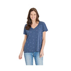 Life Is Good Women's Wine Glass Pattern Crusher Lite Easy Vee - Darkest Blue - Lenny's Shoe & Apparel