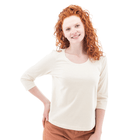 Old Ranch Women's Magnolia 25 Organic Three Quarter Sleeve Top - Egret - Lenny's Shoe & Apparel