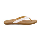 OluKai Women's Honu Leather Beach Sandals - Bright White/Golden Sand - Lenny's Shoe & Apparel