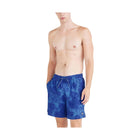 SAXX Men's Oh Bouy 2N1 7 Inch Swim Trunks - White Noise Daisy - Blue - Lenny's Shoe & Apparel
