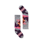 Smartwool Kids' Wintersport Full Cushion Mountain Moose Over The Calf Socks - Light Gray - Pink - Lenny's Shoe & Apparel