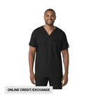 Wink Men's Utility V Neck Scrub Top - Black - Lenny's Shoe & Apparel