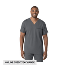Wink Men's Utility V Neck Scrub Top - Pewter - Lenny's Shoe & Apparel