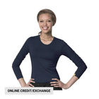 Wink Women's Silky Long Sleeve Top - Navy - Lenny's Shoe & Apparel