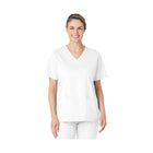Wink Women's V Neck Scrub Top - White - Lenny's Shoe & Apparel