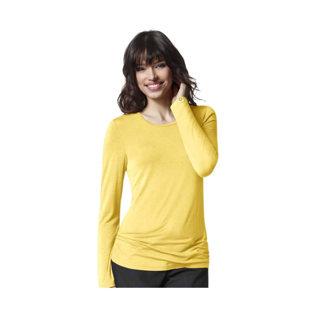 WonderWink Women's Silky Long Sleeve Top - Yellow - Lenny's Shoe & Apparel