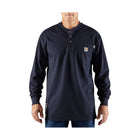 Carhartt Men`s Flame-Resistant Force Cotton Long Sleeve Henley - Dark Navy - Lenny's Shoe & Apparel