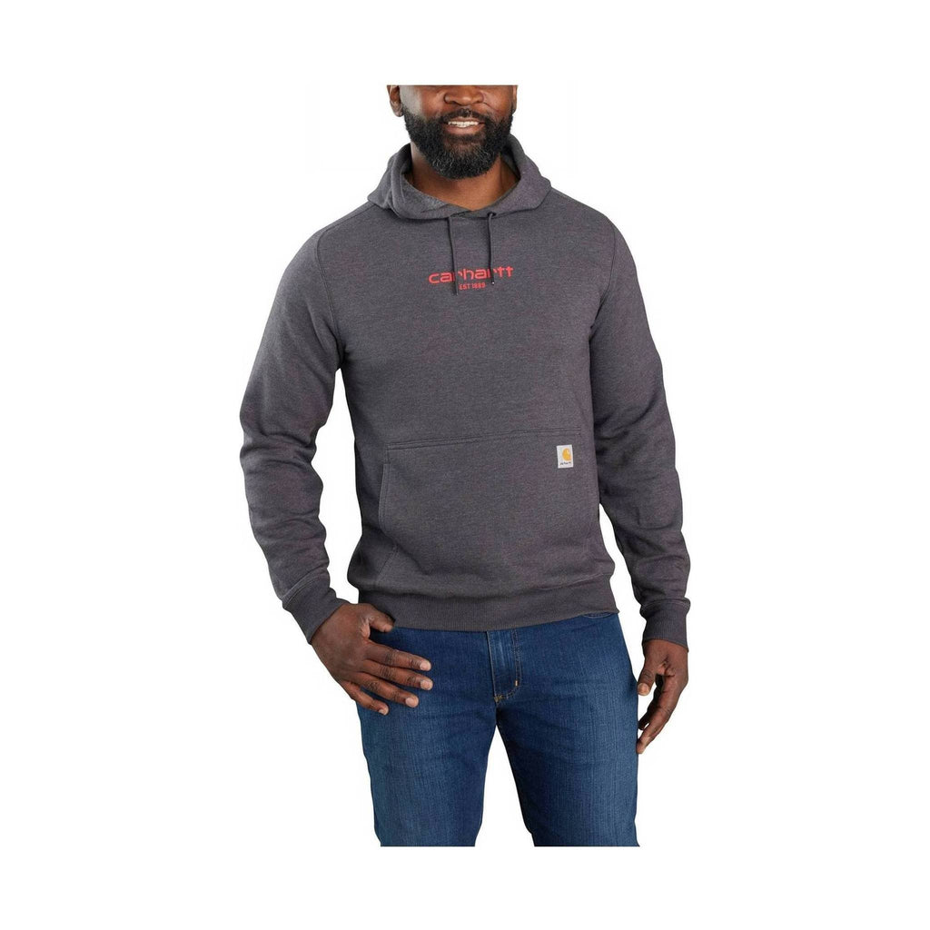 Carhartt Men's Force Relaxed Fit Lightweight Logo Graphic Sweatshirt - Charcoal/Red - Lenny's Shoe & Apparel